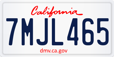 CA license plate 7MJL465