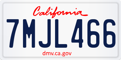 CA license plate 7MJL466