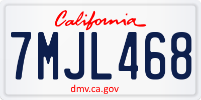 CA license plate 7MJL468