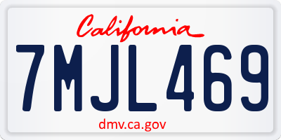 CA license plate 7MJL469