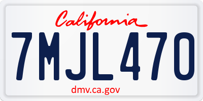 CA license plate 7MJL470