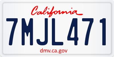 CA license plate 7MJL471