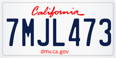 CA license plate 7MJL473