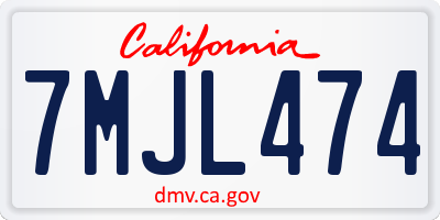 CA license plate 7MJL474