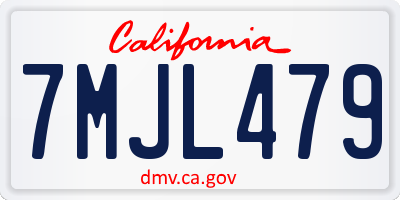 CA license plate 7MJL479