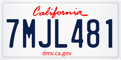 CA license plate 7MJL481