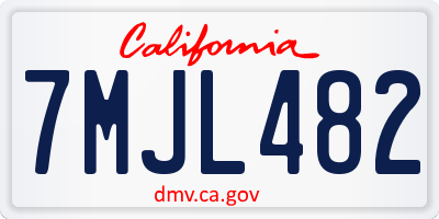 CA license plate 7MJL482