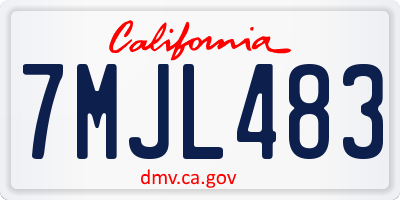 CA license plate 7MJL483