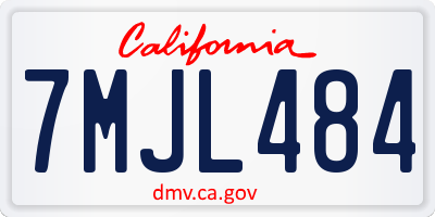 CA license plate 7MJL484