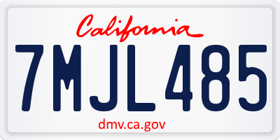 CA license plate 7MJL485