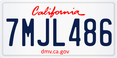 CA license plate 7MJL486