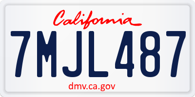 CA license plate 7MJL487