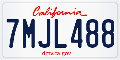 CA license plate 7MJL488