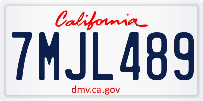 CA license plate 7MJL489