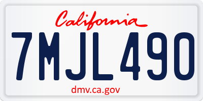 CA license plate 7MJL490