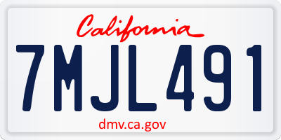 CA license plate 7MJL491