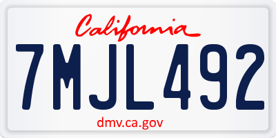 CA license plate 7MJL492