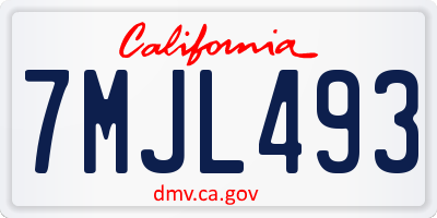 CA license plate 7MJL493