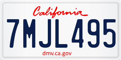 CA license plate 7MJL495