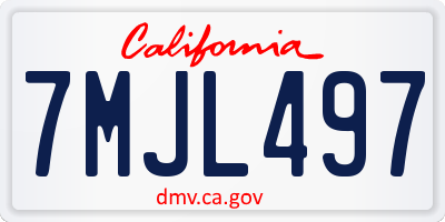 CA license plate 7MJL497