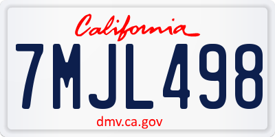 CA license plate 7MJL498