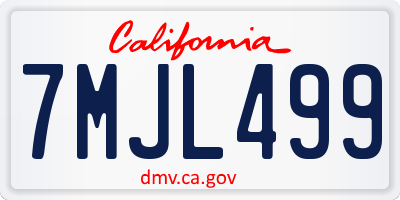 CA license plate 7MJL499