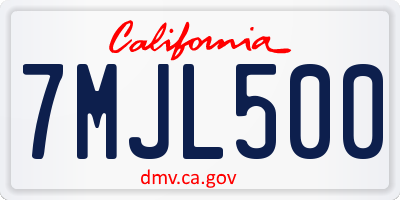 CA license plate 7MJL500