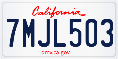 CA license plate 7MJL503