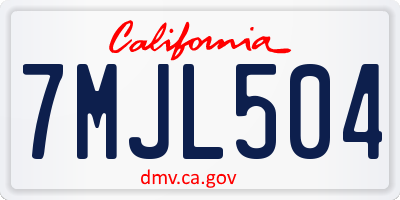 CA license plate 7MJL504