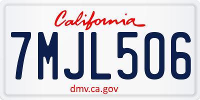 CA license plate 7MJL506