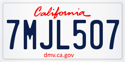 CA license plate 7MJL507