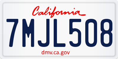 CA license plate 7MJL508