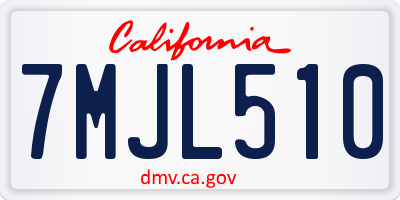 CA license plate 7MJL510