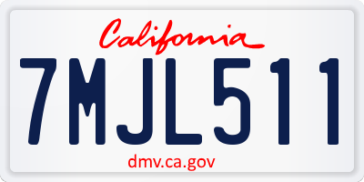 CA license plate 7MJL511