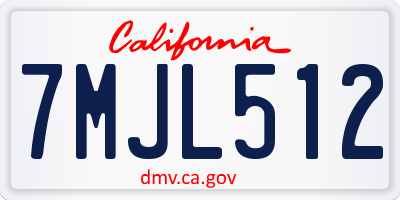 CA license plate 7MJL512