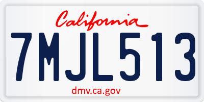 CA license plate 7MJL513