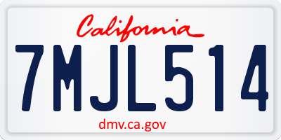 CA license plate 7MJL514