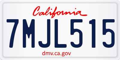 CA license plate 7MJL515