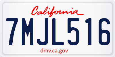 CA license plate 7MJL516