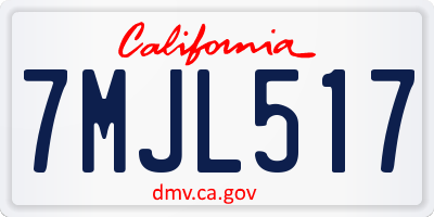 CA license plate 7MJL517