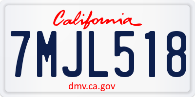 CA license plate 7MJL518