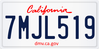 CA license plate 7MJL519