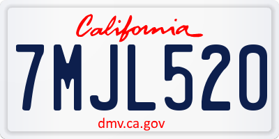 CA license plate 7MJL520