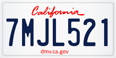 CA license plate 7MJL521