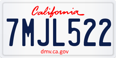 CA license plate 7MJL522