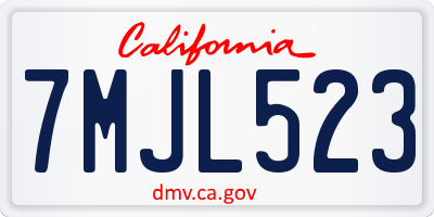 CA license plate 7MJL523