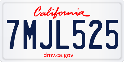 CA license plate 7MJL525