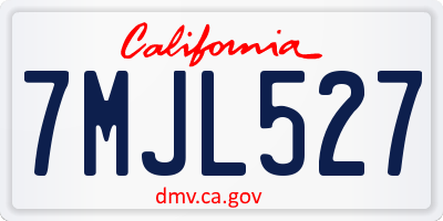 CA license plate 7MJL527