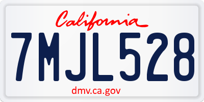 CA license plate 7MJL528