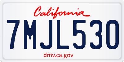 CA license plate 7MJL530